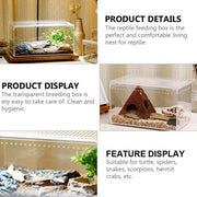 Clear Pet Box Slide Lid Reptile Breeding Habitat Panoramic View Terrarium V528-RAISING-BOX-731756