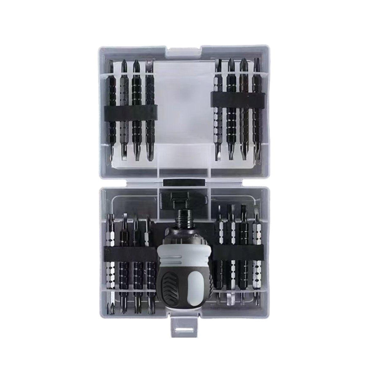 Ratchet Screwdriver Set with Sleeve Dual Head Screwdriver Expansion Cross Bits - 18-in-1 V528-RATCHET-SCREWDRIVER-18PCS-116425