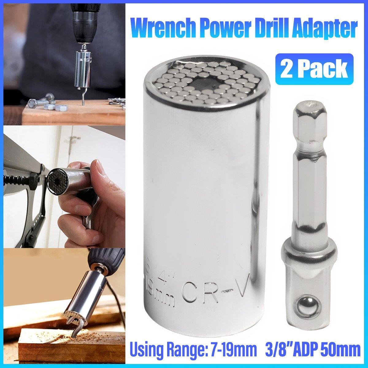 2PACK Universal Socket Grip Multi-Function Ratchet Wrench Power Drill Tool Gift V528-RATCHET-SLEEVE-2SET-729425
