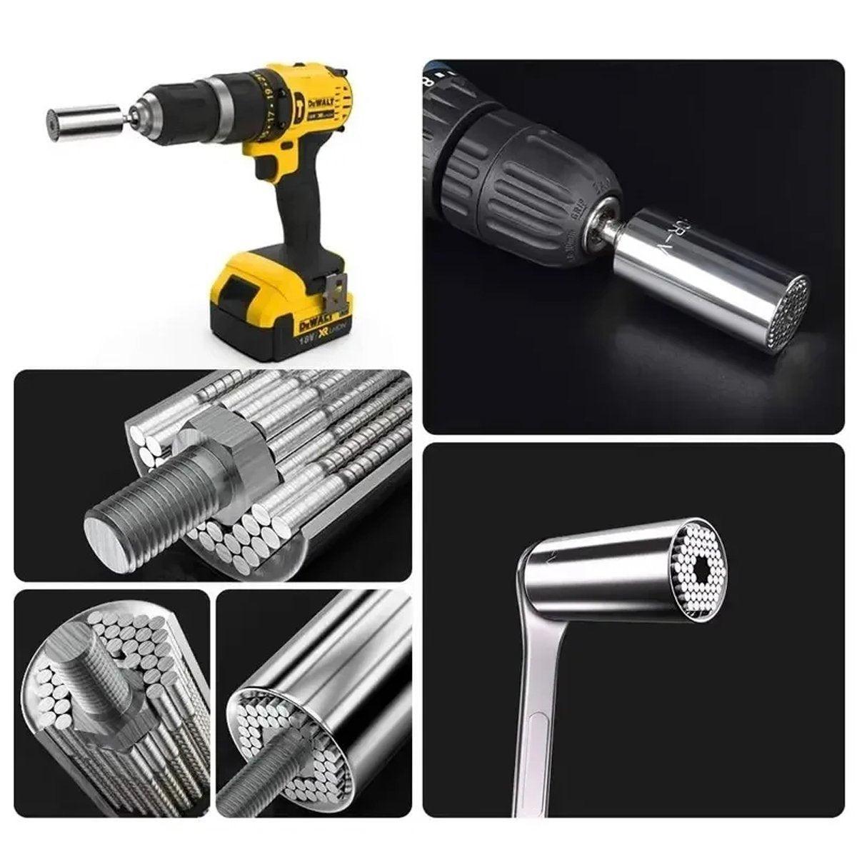 2PACK Universal Socket Grip Multi-Function Ratchet Wrench Power Drill Tool Gift V528-RATCHET-SLEEVE-2SET-729425