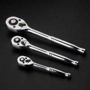 Quick Release Ratchet Handle 1/4 inch 3/8 inch 1/2 inch Drive Reversible Socket Wrench - 16x245x42mm