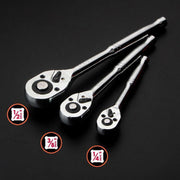 Quick Release Ratchet Handle 1/4 inch 3/8 inch 1/2 inch Drive Reversible Socket Wrench - 14x195x32mm