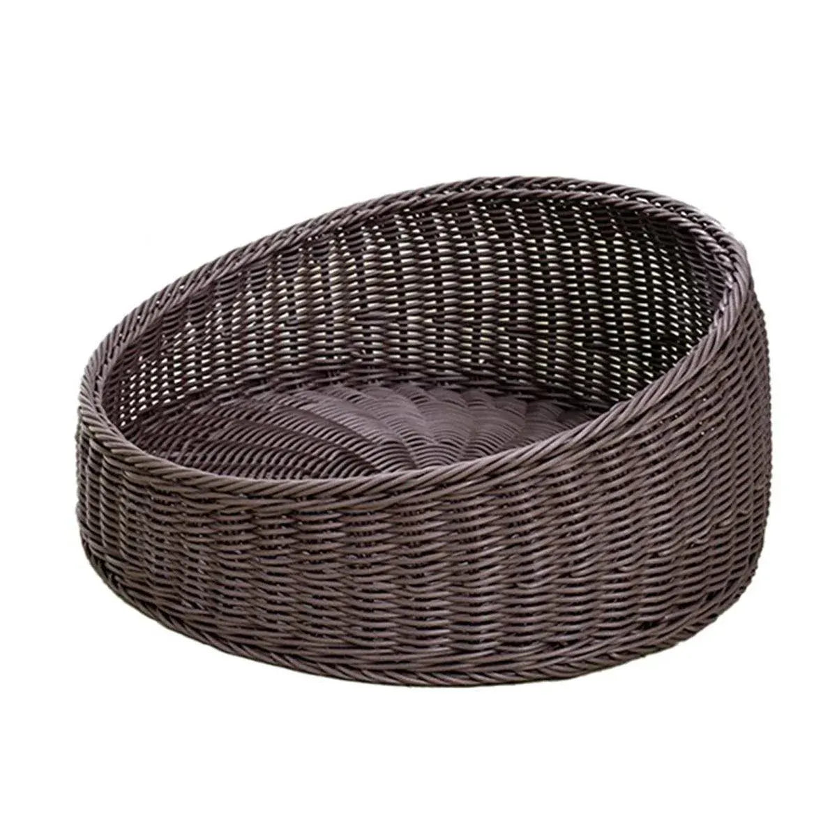 Rattan Cat Nest Four Seasons Open Cat House Summer Bed for Cats Pet Supplies - Coffee V528-RATTAN-NEST-COFFEE-179161