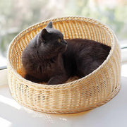 Rattan Cat Nest Four Seasons Open Cat House Summer Bed for Cats Pet Supplies - Coffee V528-RATTAN-NEST-COFFEE-179161