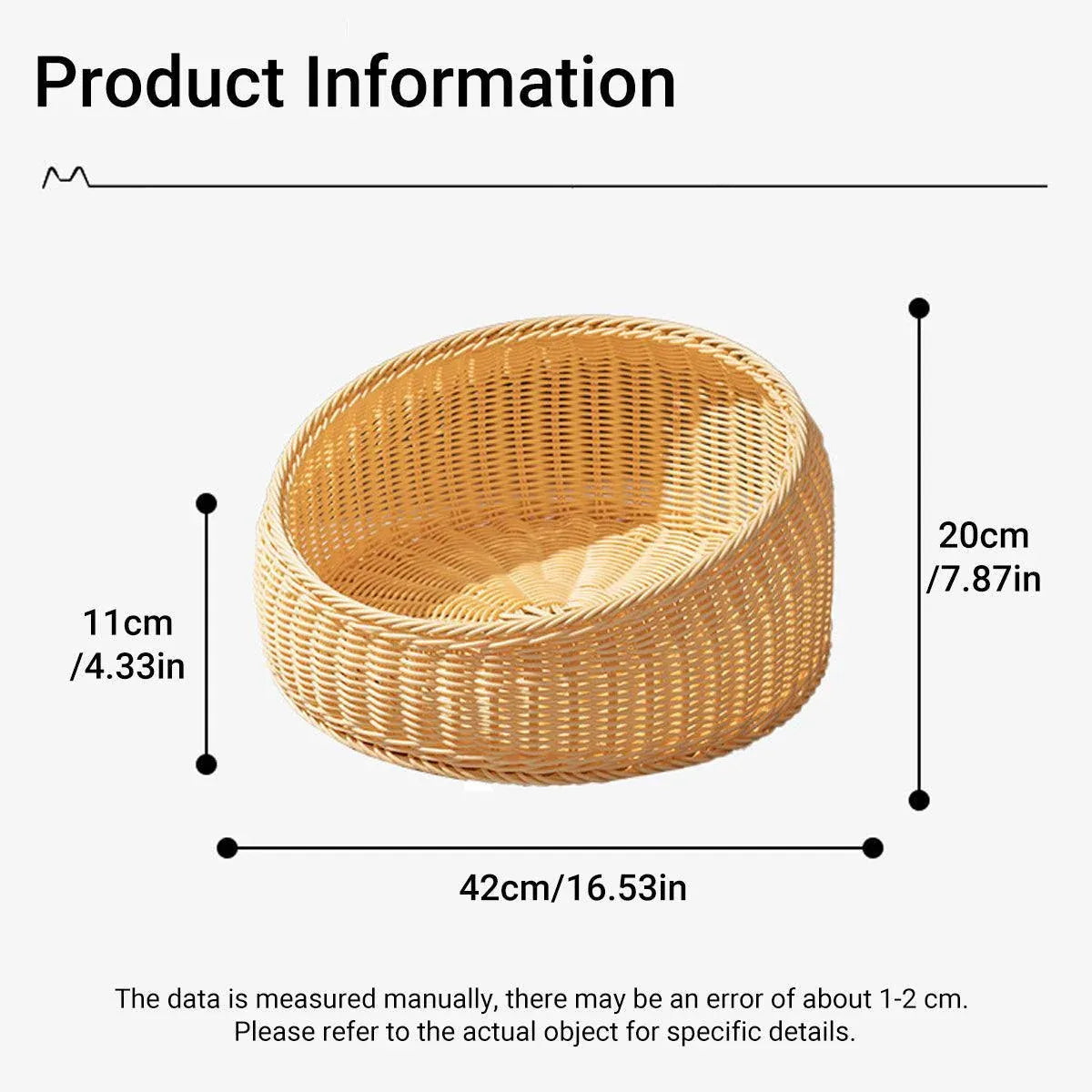 Rattan Cat Nest Four Seasons Open Cat House Summer Bed for Cats Pet Supplies - Coffee V528-RATTAN-NEST-COFFEE-179161