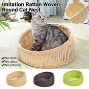 Rattan Cat Nest Four Seasons Open Cat House Summer Bed for Cats Pet Supplies - Coffee V528-RATTAN-NEST-COFFEE-179161