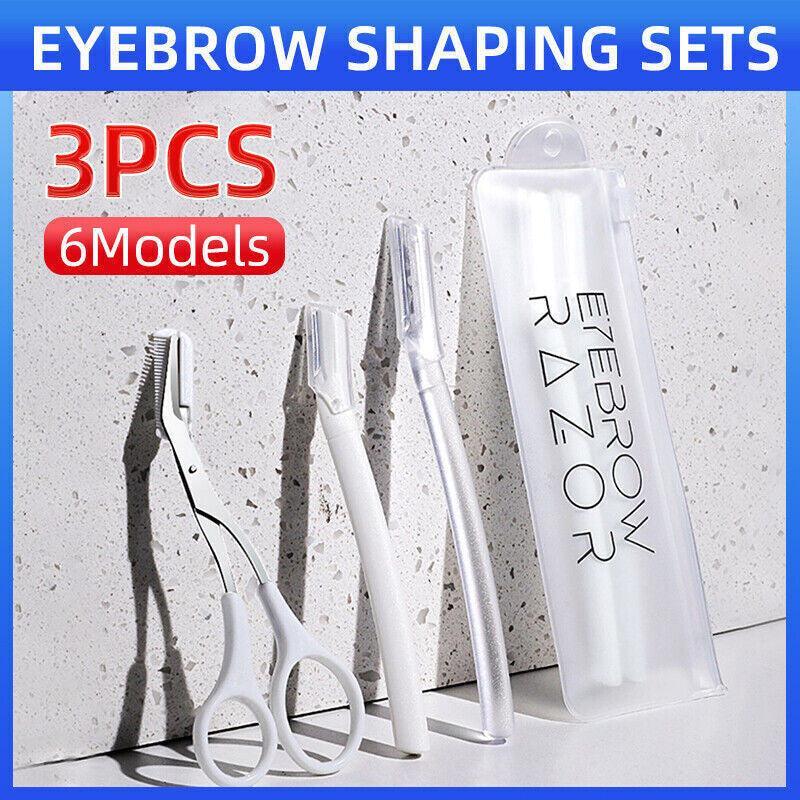 3Pcs Eyebrow Razor Set Facial Trimmer Shaver Blade Hair Remover Beauty Tool - 3X Eyebrow Razor-Light Green V528-RAZOR-LIGHTGREEN-716295