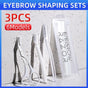 3Pcs Eyebrow Razor Set Facial Trimmer Shaver Blade Hair Remover Beauty Tool - Short+Long Eyebrow V528-RAZORSCISSOR-WHITE-742815