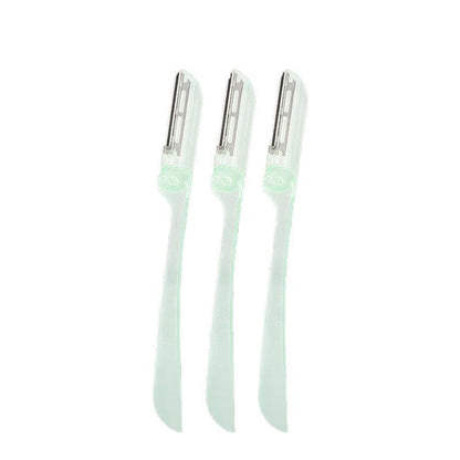 3Pcs Eyebrow Razor Set Facial Trimmer Shaver Blade Hair Remover Beauty Tool - Short+Long Eyebrow V528-RAZORSCISSOR-WHITE-742815