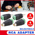 2/4 Pair Speaker Wire cable to female & male RCA Adapter Connector Jack Plug LED - 2 PAIRS V528-RCAADAPTERJACK-2PAIRS-476475