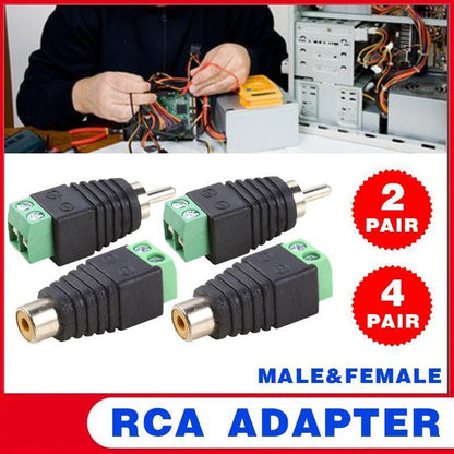 2/4 Pair Speaker Wire cable to female & male RCA Adapter Connector Jack Plug LED - 2 PAIRS V528-RCAADAPTERJACK-2PAIRS-476475