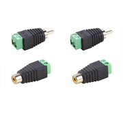 2/4 Pair Speaker Wire cable to female & male RCA Adapter Connector Jack Plug LED - 2 PAIRS V528-RCAADAPTERJACK-2PAIRS-476475