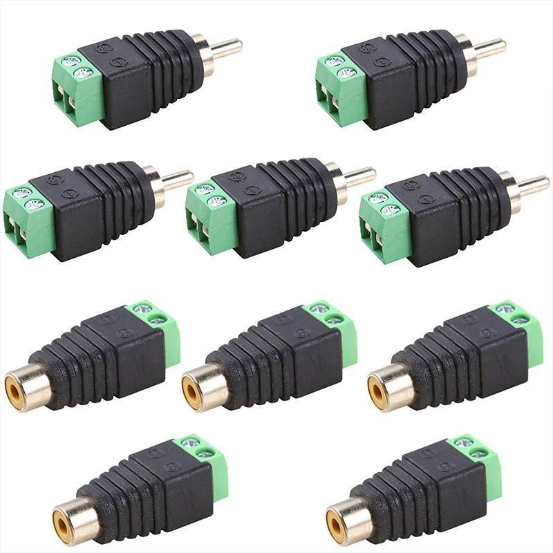 2/4 Pair Speaker Wire cable to female & male RCA Adapter Connector Jack Plug LED - 2 PAIRS V528-RCAADAPTERJACK-2PAIRS-476475