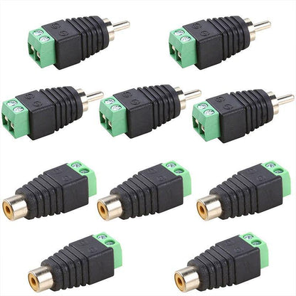 2/4 Pair Speaker Wire cable to female & male RCA Adapter Connector Jack Plug LED - 2 PAIRS V528-RCAADAPTERJACK-2PAIRS-476475