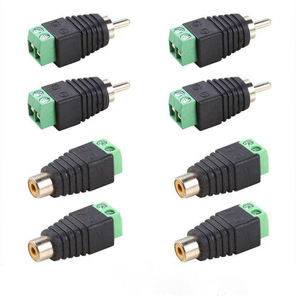 2/4 Pair Speaker Wire cable to female & male RCA Adapter Connector Jack Plug LED - 2 PAIRS V528-RCAADAPTERJACK-2PAIRS-476475