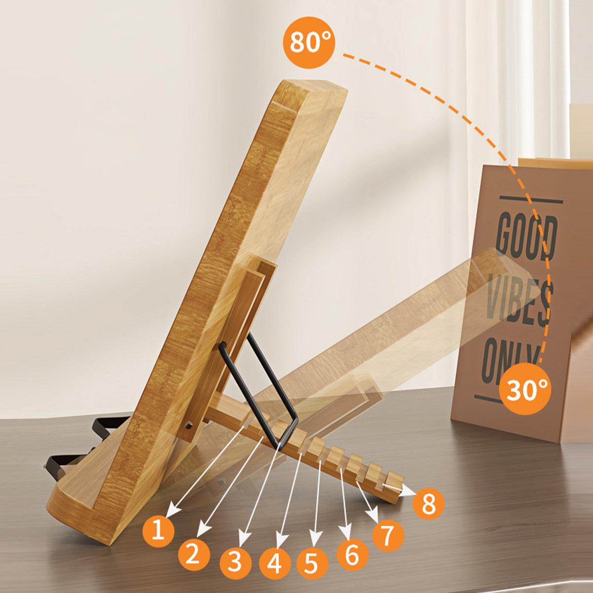 Wooden Adjustable Reading Stand Multifunctional Book Holder Bracket for Desk - Small V528-READING-STAND-S-503674