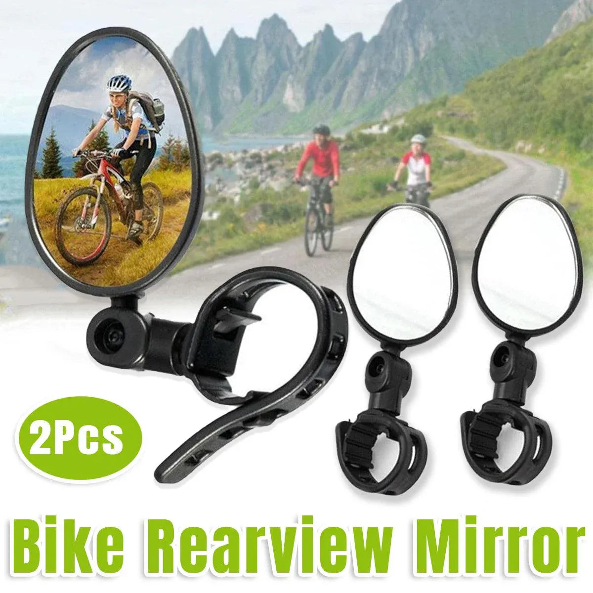 2pcs Bike Rear View Mirrors Adjustable Mountain Bike Handlebar Mirrors Cycling V528-REARVIEW-2PCS-627979