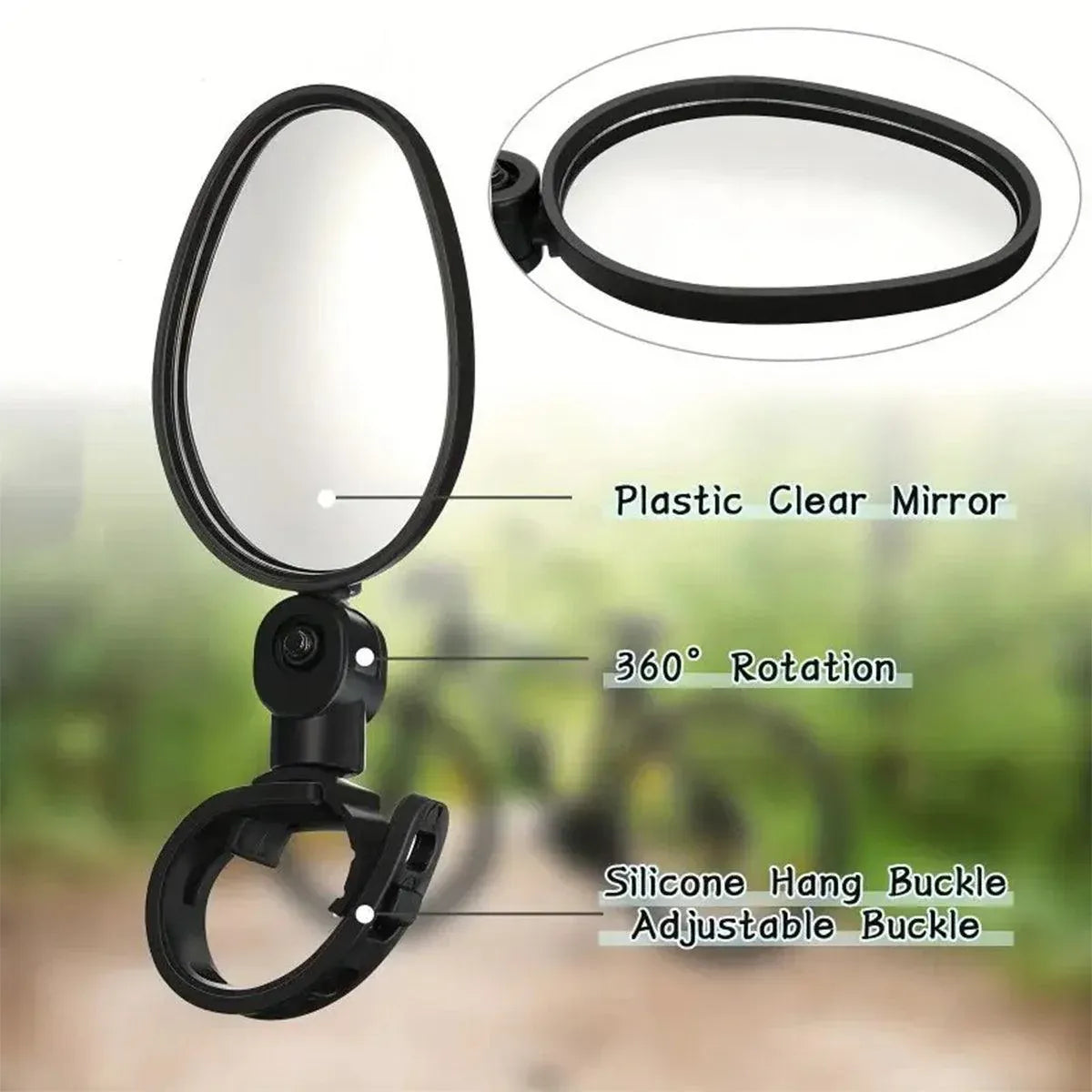 2pcs Bike Rear View Mirrors Adjustable Mountain Bike Handlebar Mirrors Cycling V528-REARVIEW-2PCS-627979