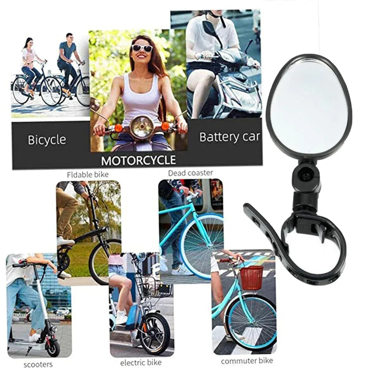 2pcs Bike Rear View Mirrors Adjustable Mountain Bike Handlebar Mirrors Cycling V528-REARVIEW-2PCS-627979