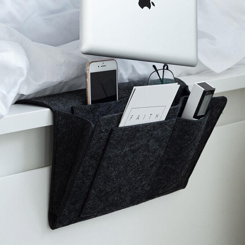 Bedside Storage Caddy Hanging Organizer Pocket Bag for Phone Remote Book - Grey V528-RECEIVEBAG-GREY-44009