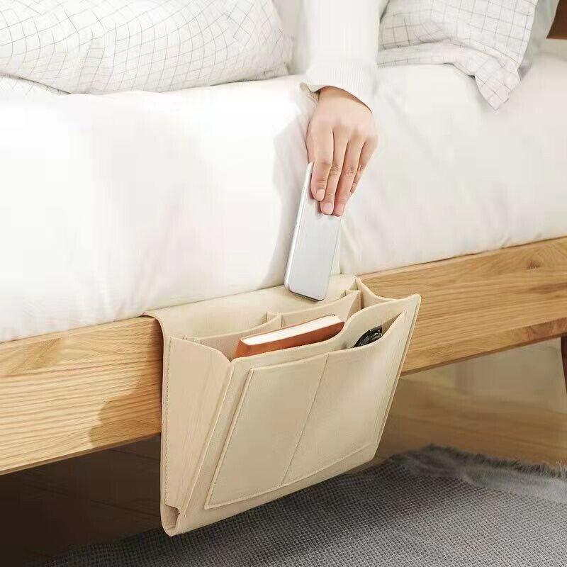 Bedside Storage Caddy Hanging Organizer Pocket Bag for Phone Remote Book - Grey V528-RECEIVEBAG-GREY-44009