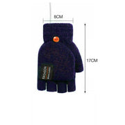 USB Heated Half Finger Gloves Winter Warm Knitted Gloves for Typing and Office Use - Navy V528-RECHARGEABLEMITTEN-314804-1