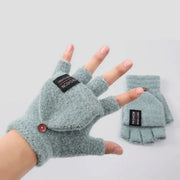 USB Heated Half Finger Gloves Winter Warm Knitted Gloves for Typing and Office Use - Navy V528-RECHARGEABLEMITTEN-314804-1