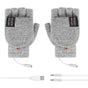 USB Heated Half Finger Gloves Winter Warm Knitted Gloves for Typing and Office Use - Grey V528-RECHARGEABLEMITTEN-GREY-726413