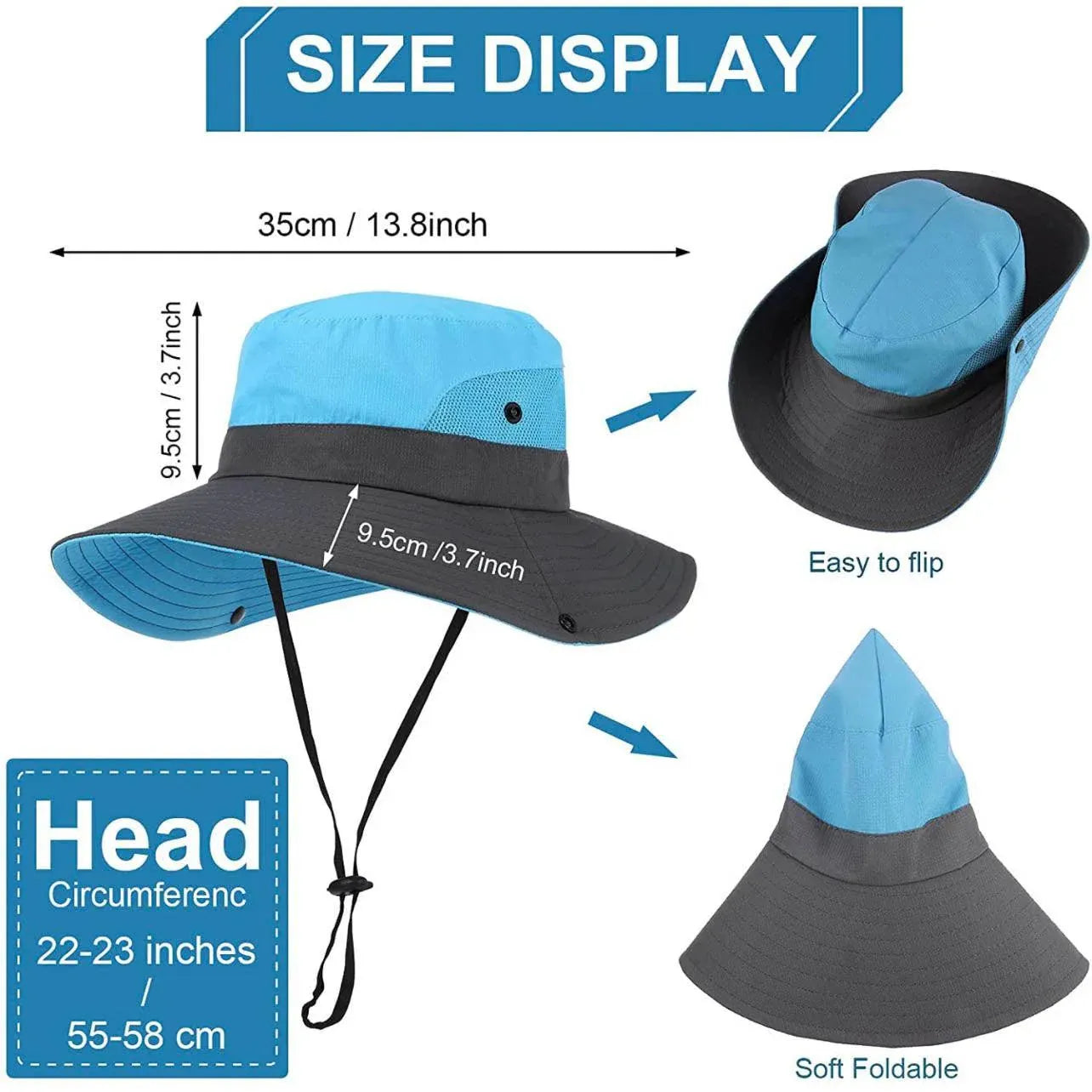 Women Wide Brim Ponytail Hat Sun Protect Visor Summer Beach Cap Anti Uv Floppy - Red V528-RECOLOUR-RED93496
