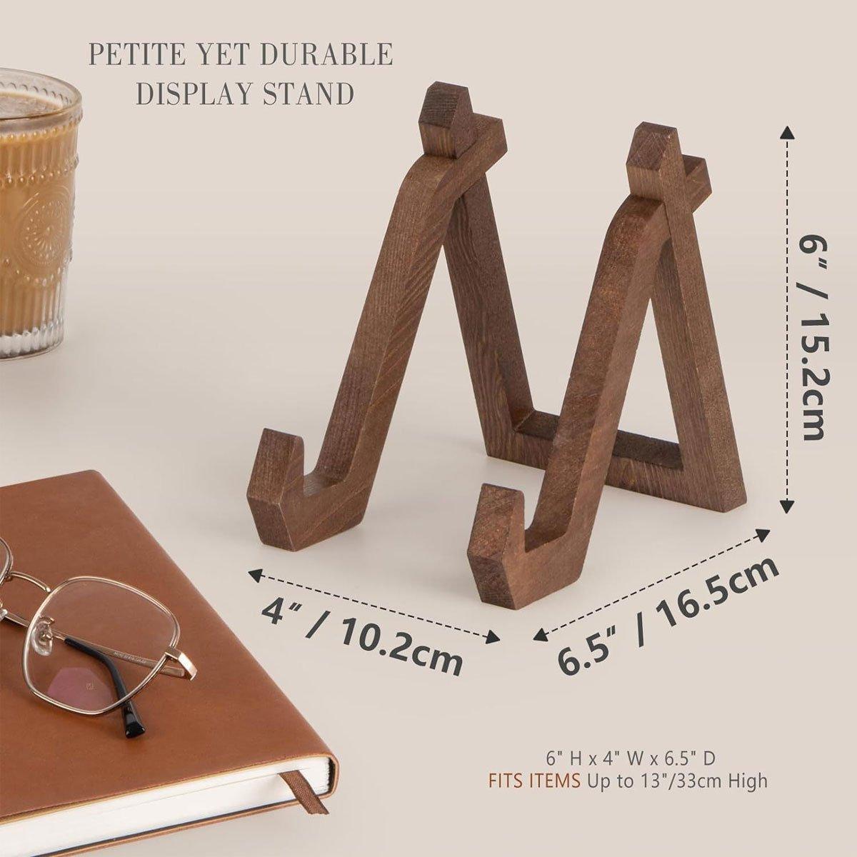Wooden Recipe Stand Menu Display Holder Family Record Poster Stand Base Rack V528-RECORD-STAND-BROWN-570461