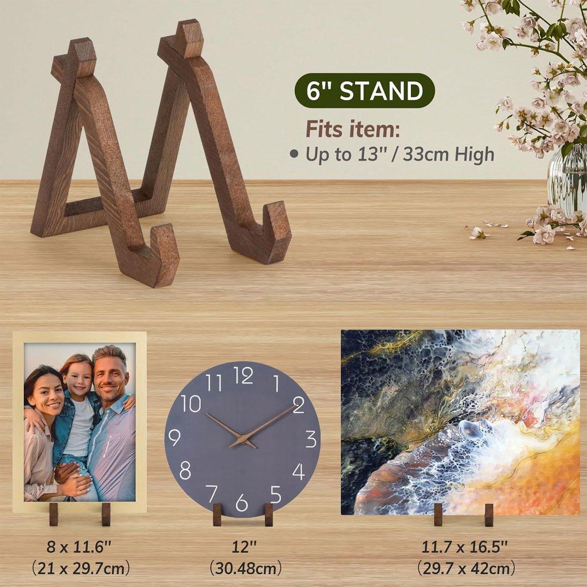 Wooden Recipe Stand Menu Display Holder Family Record Poster Stand Base Rack V528-RECORD-STAND-BROWN-570461