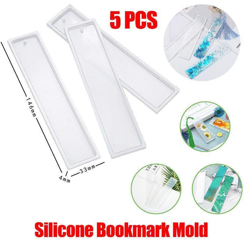5PCS Silicone Bookmark Mould Rectangle Resin Craft Making Tool for DIY Projects V528-RECTANGULARMOLD-5PCS-99176