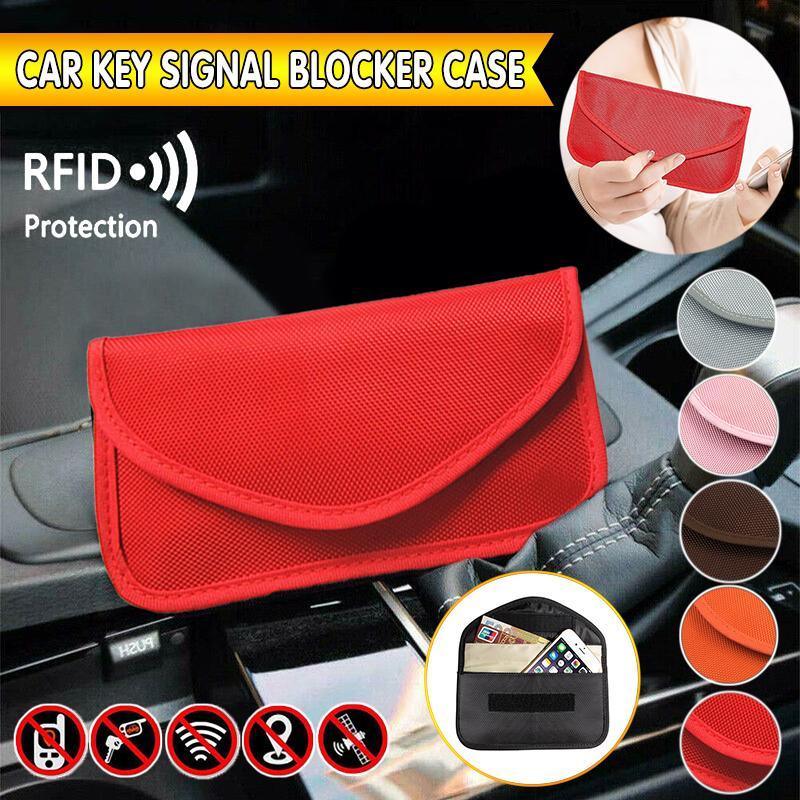 Car Key Case For Faraday Cage Fob Pouch Keyless RFID Blocking Bag - Red V528-RED-315823