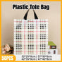 50x Reusable Plastic Tote Bag Eco Friendly Shopping Bags Durable Large Capacity - Red-Black 37*30*8cm V528-RED-BLACK-30-4-4-50PCS-756544
