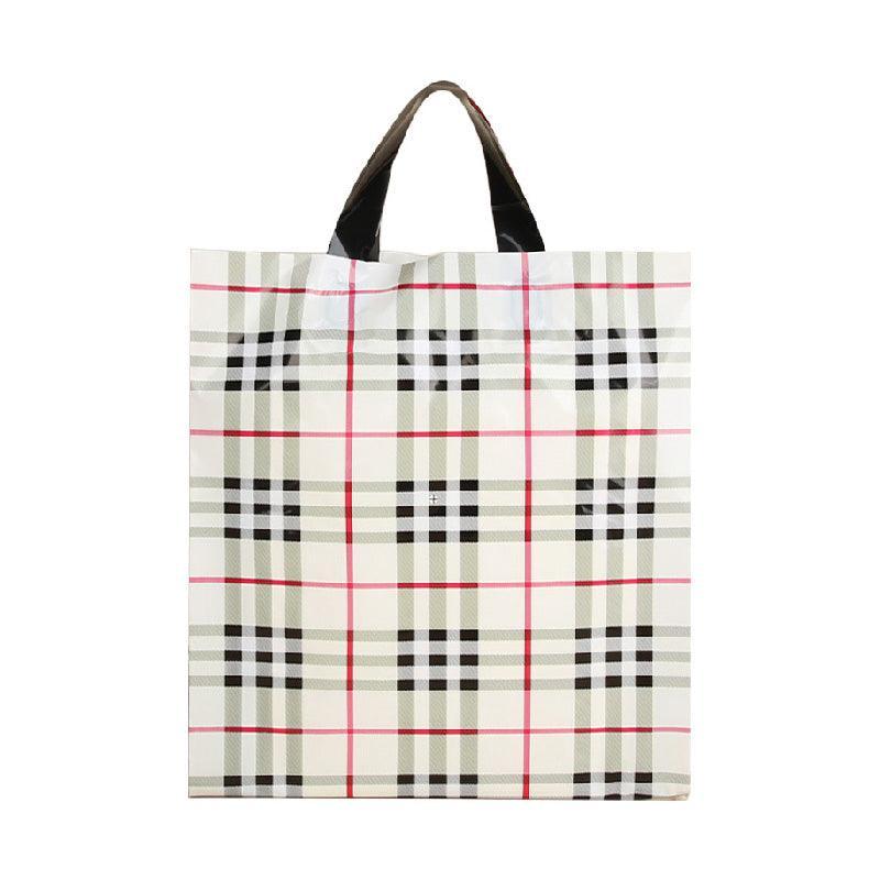 50x Reusable Plastic Tote Bag Eco Friendly Shopping Bags Durable Large Capacity - Red-Black 37*30*8cm V528-RED-BLACK-30-4-4-50PCS-756544