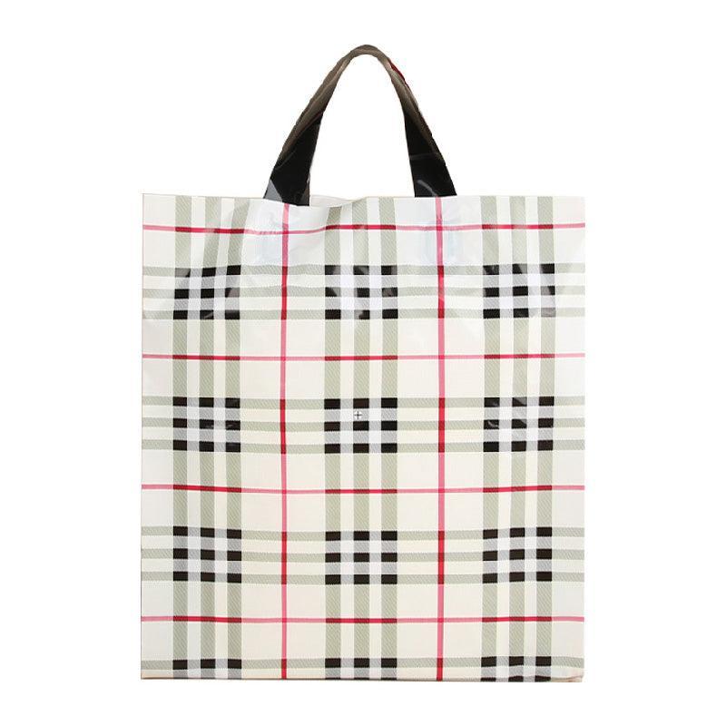 50x Reusable Plastic Tote Bag Eco Friendly Shopping Bags Durable Large Capacity - Red-Black 37*30*8cm V528-RED-BLACK-30-4-4-50PCS-756544