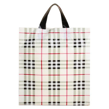 50x Reusable Plastic Tote Bag Eco Friendly Shopping Bags Durable Large Capacity - Red-Black 37*30*8cm V528-RED-BLACK-30-4-4-50PCS-756544