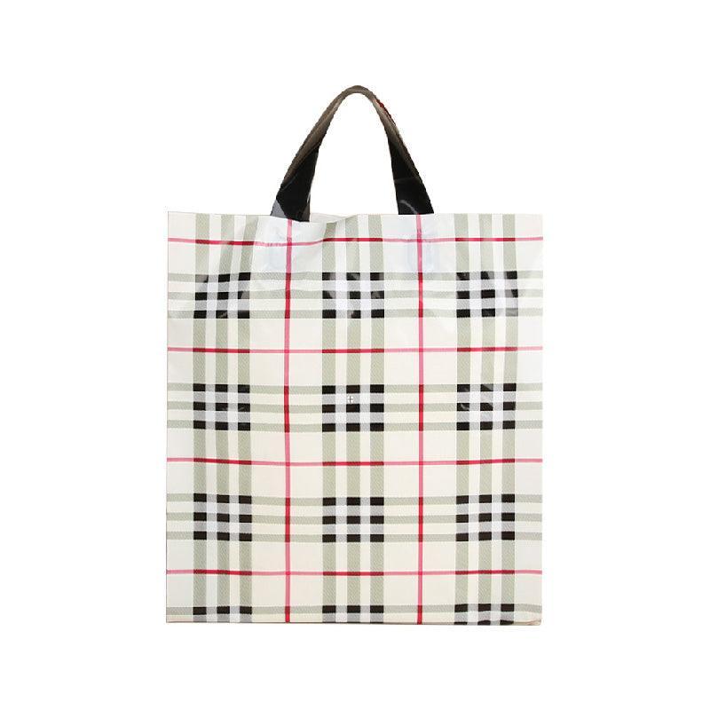 50x Reusable Plastic Tote Bag Eco Friendly Shopping Bags Durable Large Capacity - Red-Black 42*35*8cm V528-RED-BLACK-35-4-4-50PCS-981041