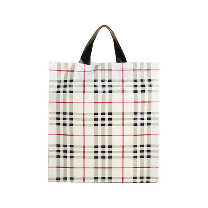 50x Reusable Plastic Tote Bag Eco Friendly Shopping Bags Durable Large Capacity - Red-Black 42*35*8cm V528-RED-BLACK-35-4-4-50PCS-981041