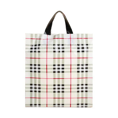 50x Reusable Plastic Tote Bag Eco Friendly Shopping Bags Durable Large Capacity - Red-Black 42*35*8cm V528-RED-BLACK-35-4-4-50PCS-981041