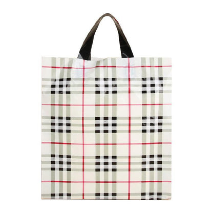50x Reusable Plastic Tote Bag Eco Friendly Shopping Bags Durable Large Capacity - Red-Black 42*35*8cm V528-RED-BLACK-35-4-4-50PCS-981041