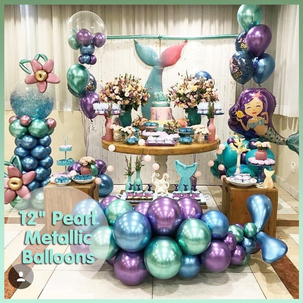 Metallic Latex Balloons 12 Inch Chrome Party Balloons for Birthday Wedding Decoration - Red 50PCS V528-RED-QTY-50PCS86202