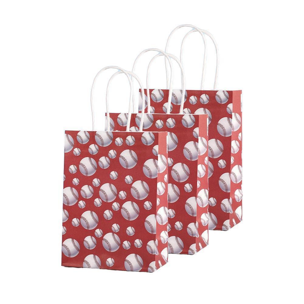 30PCS Fashion Ball Kraft Paper Gift Bag Festivals gift tote bag Party Favor Bag - Red-Tennis-Ball-30pcs V528-RED-TENNIS-BALL-30PCS-941132