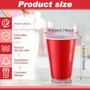 50pcs Red Plastic Beer Pong Cups Reusable Party Cups Drinking Game Supplies V528-RED-WHITE-CUP-500ML-50PCS-111782