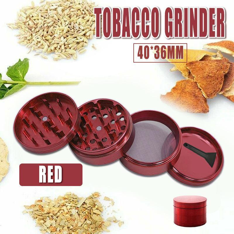 4-Layers Metal Zinc Alloy Tobacco Grinder Smoke Crusher Spice Hand Muller Au V528-REDTOBACCOGRINDER-670890
