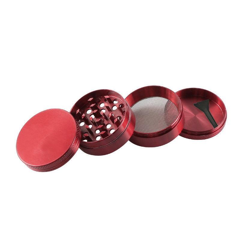 4-Layers Metal Zinc Alloy Tobacco Grinder Smoke Crusher Spice Hand Muller Au V528-REDTOBACCOGRINDER-670890