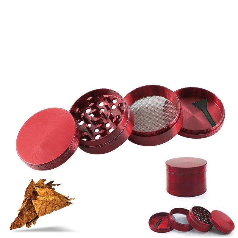 4-Layers Metal Zinc Alloy Tobacco Grinder Smoke Crusher Spice Hand Muller Au V528-REDTOBACCOGRINDER-670890