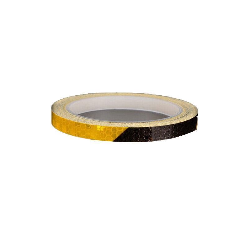 8m Reflective Tape for Bikes Cars Motorcycles Waterproof High Visibility Strip - Black-Yellow V528-REFLECTIVETAPEBLACKYELLOW-554292