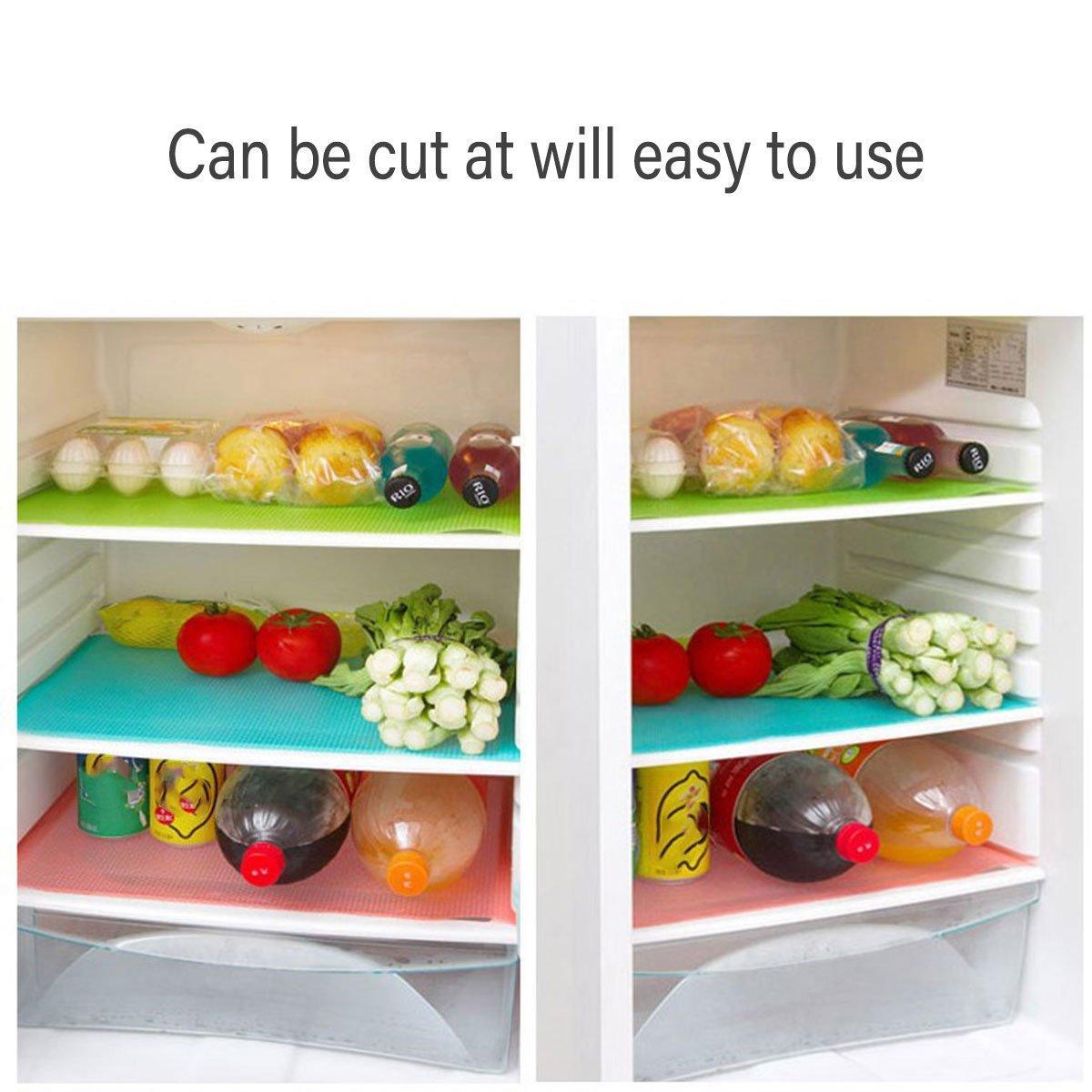 4PCS Cuttable Kitchen Anti-slip Mat Anti-fouling Refrigerator Drawer Liner Mat - White V528-REFRIGERATOR-MAT-4PCS-WHITE-411716