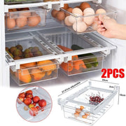 2PCS Adjustable Fridge Drawer Storage Box Under Shelf Refrigerator Organizer V528-REFRIGERATORDRAWER-2PCS-454199